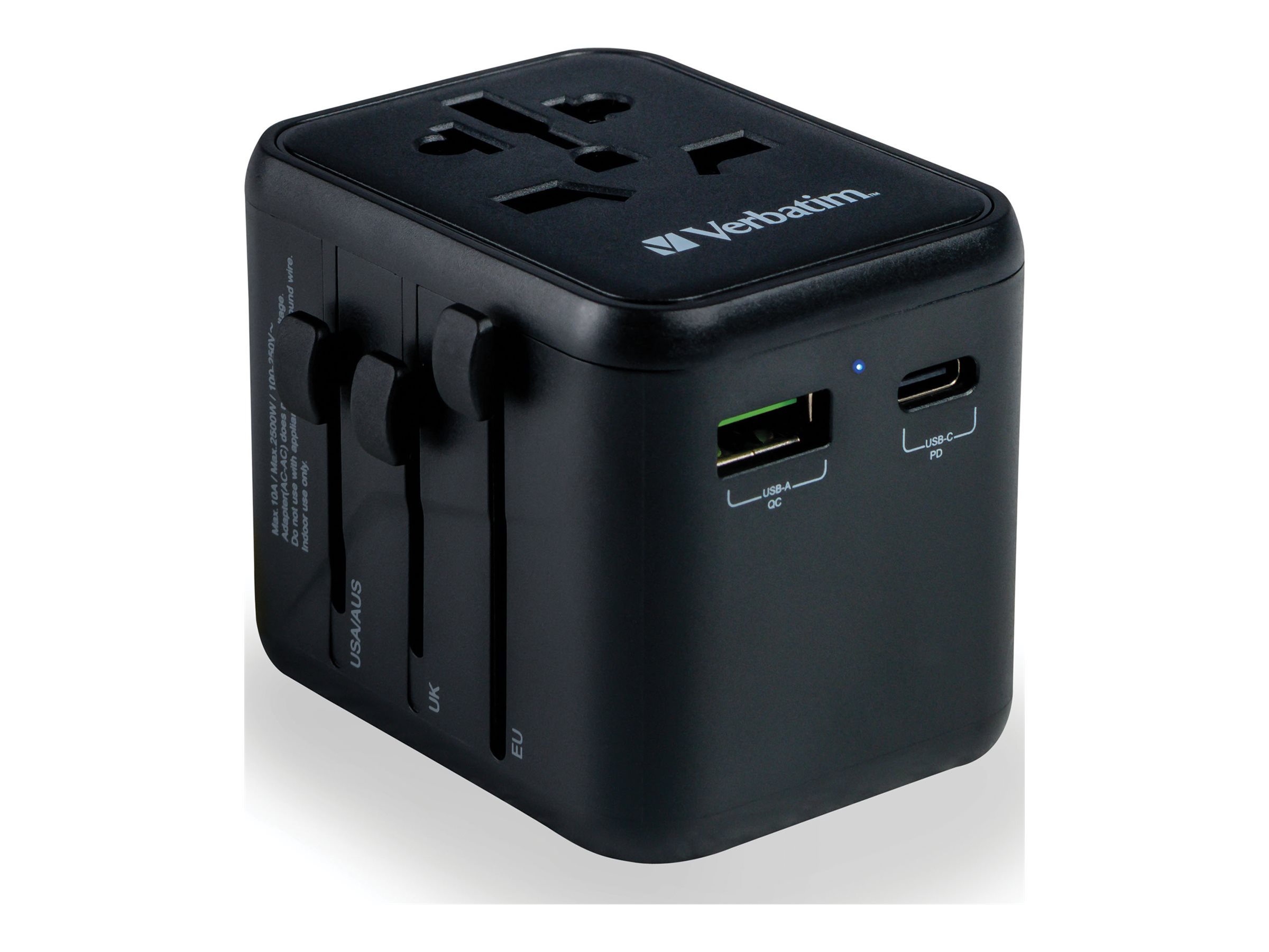 Universal Reiseadapter UTA-02 mit 1xUSB-A, 1xUSB-C retail
