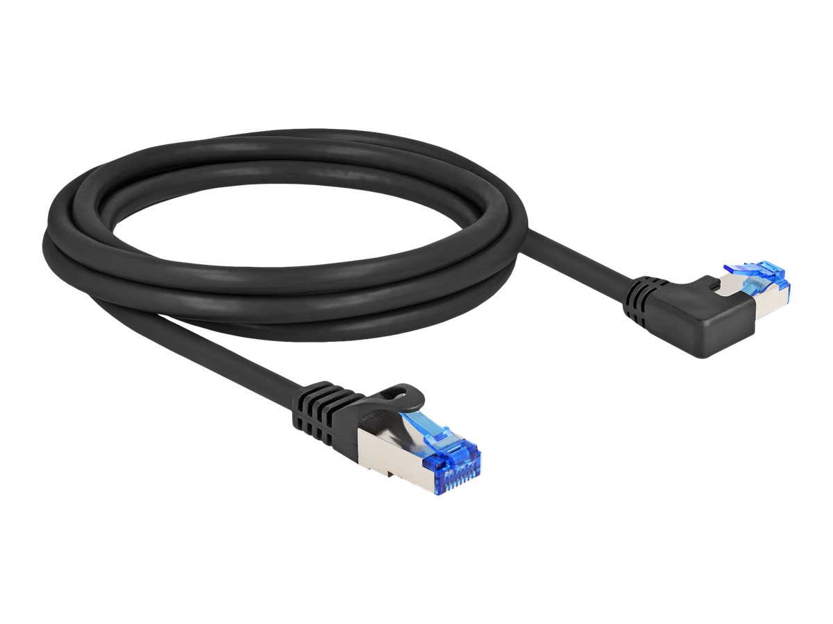 RJ45 NWK Cat.6A S/FTP gerade  gewinkelt 2m schwarz