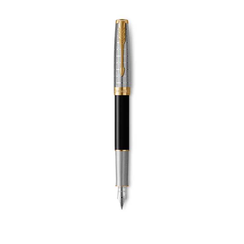 Sonnet Premium Metal & Black 18K G.C. Füllfederhalter | Federbreite F | Schreibfarbe Schwarz | in Geschenkbox