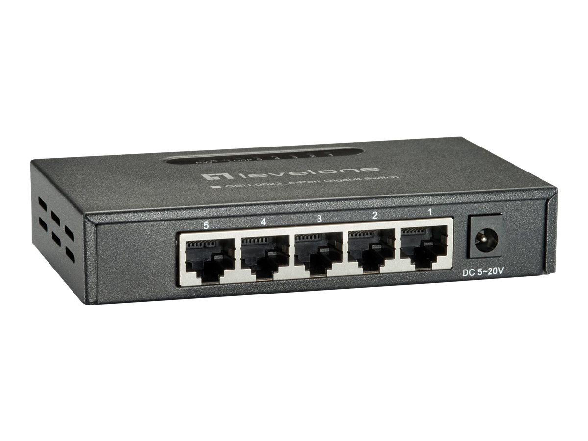 LevelOne GEU-0523 - Switch - unmanaged - 5 x 10/100/1000