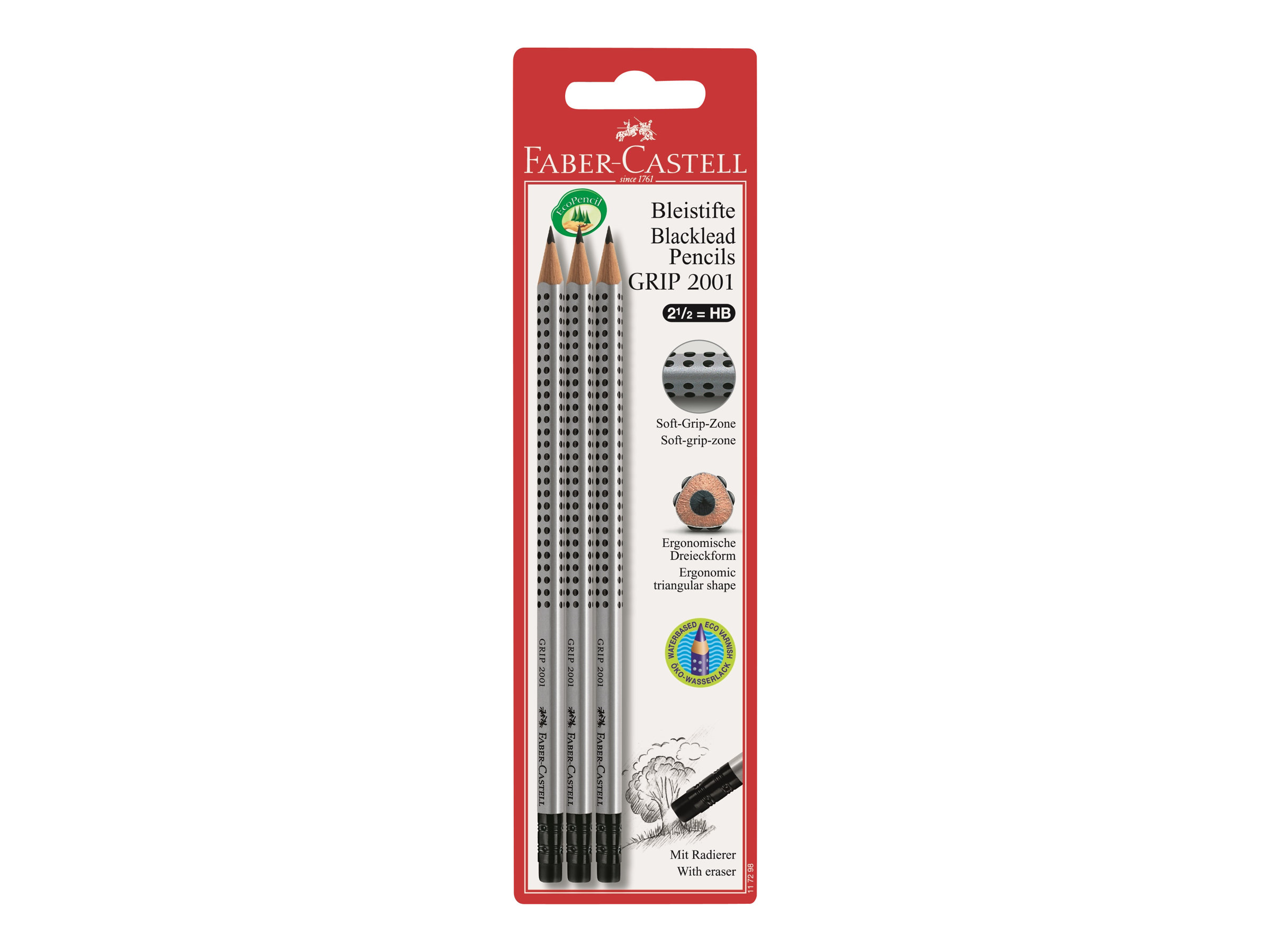Bleistift Grip 2001 mit G-tip HB 3x BK