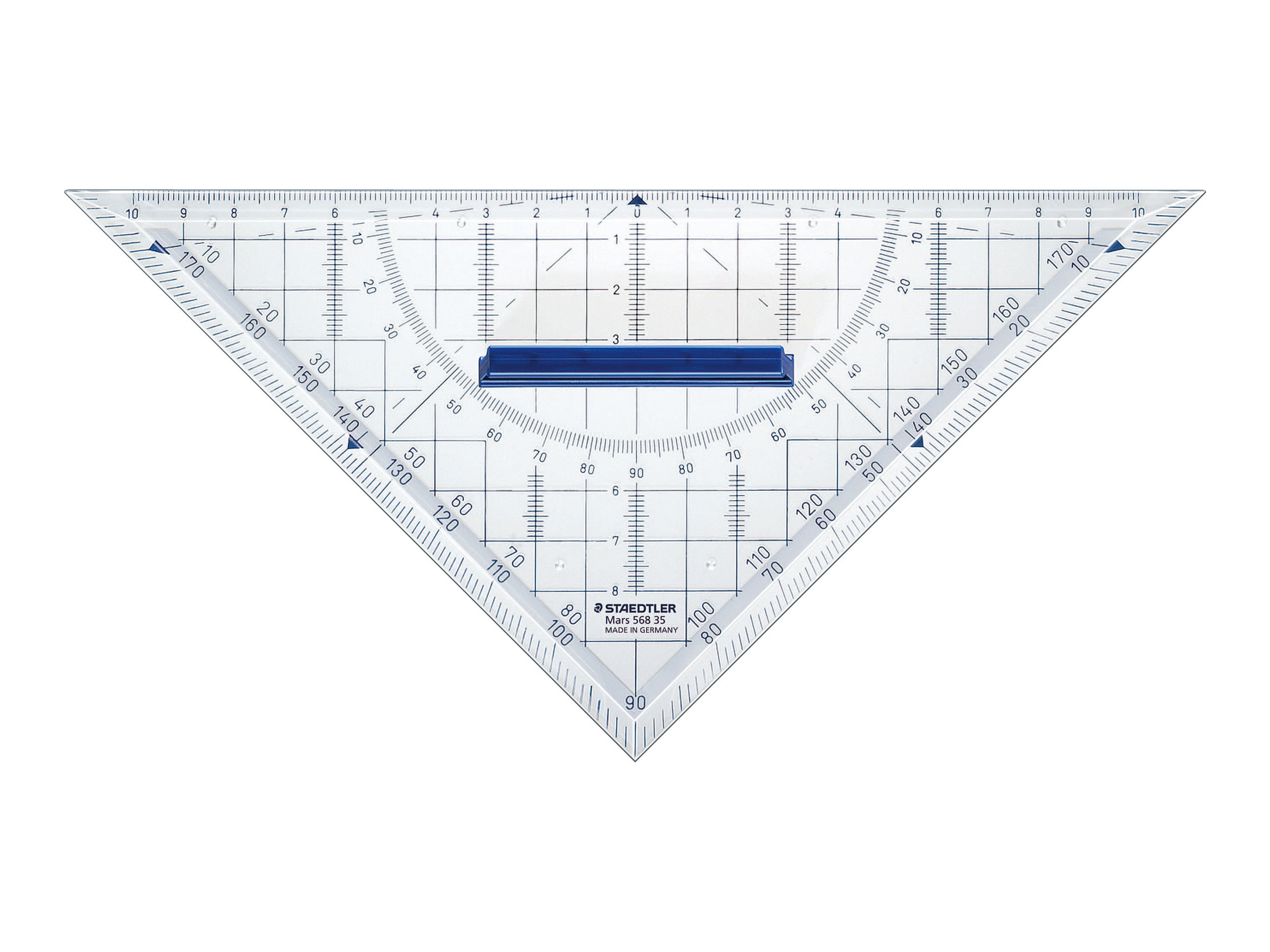 Geodreieck 22cm Acryl m.Griff trans