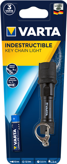 16701 101 421 - Schlüsselanhänger-Blinklicht - Schwarz - Gummi - 9 m - IPX4 - LED