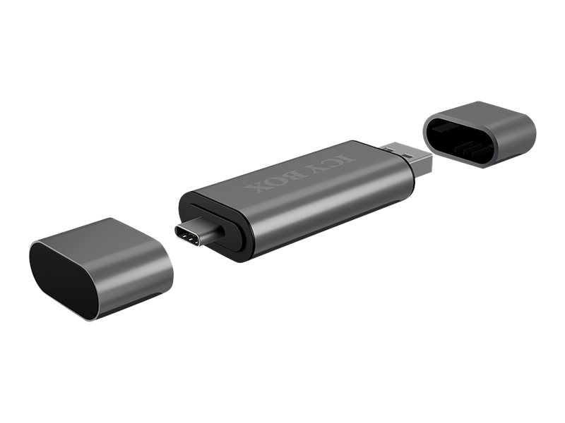 SD/microSD USB 2.0 Card Reader mit Type-C® & -A und Micro-B | anthracite