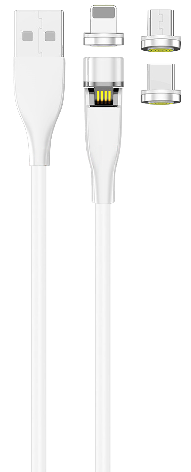 USB 3in1 Magnetic Kabel drehbar für Micro USB Lightning