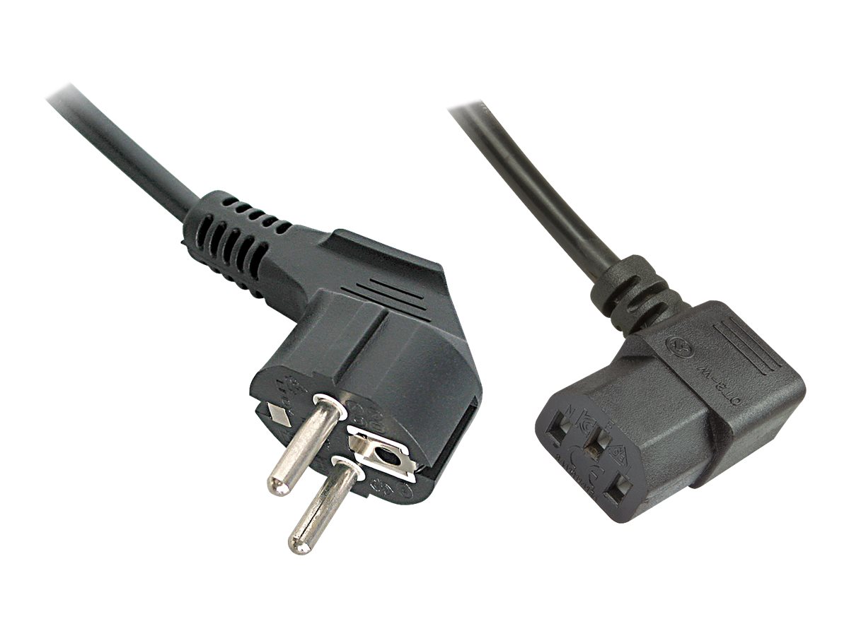 2m abgewinkeltes IEC Netzkabel