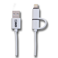 2in1 USB Lade-/Datenkabel f. Micro-USB & Apple 100cm ws