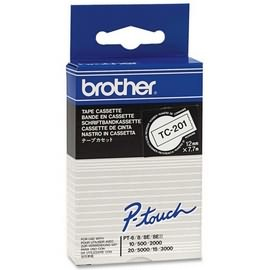 Brother TC201 - 12 mm x Schwarz auf Weiß - laminiertes Band