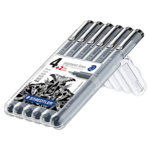 pigment liner 308 - Schwarz - Grau - 6 Stück(e)