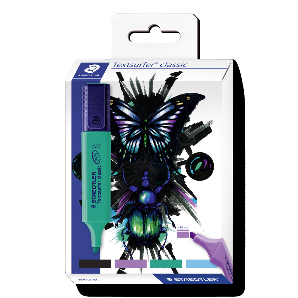 Textmarker classic cool & cute Design 4er-Set