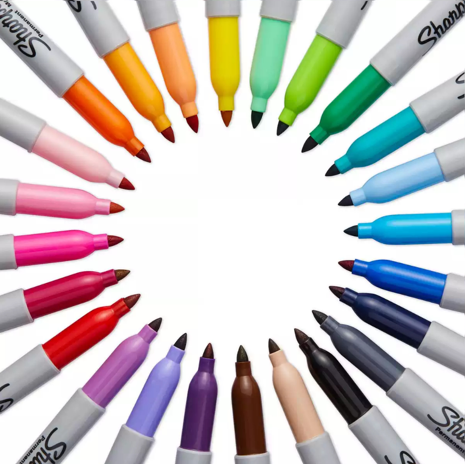 Sharpie Fine Point - Schwarz - Feine Spitze - Mehrfarben - Fein - Metall - Papier - Kunststoff - AP