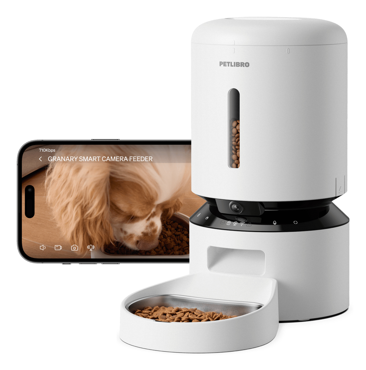 Granary Camera Futterautomat 5 L mit Kamera Weiß