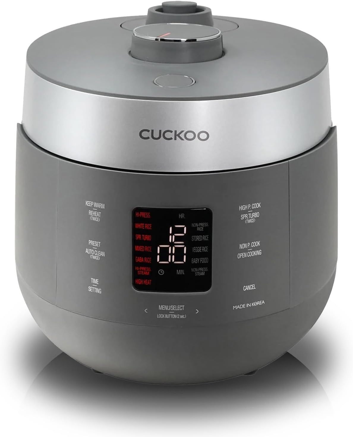 Cuckoo Reiskocher  1.80l CRP-ST1009F    Twin Pressure grau