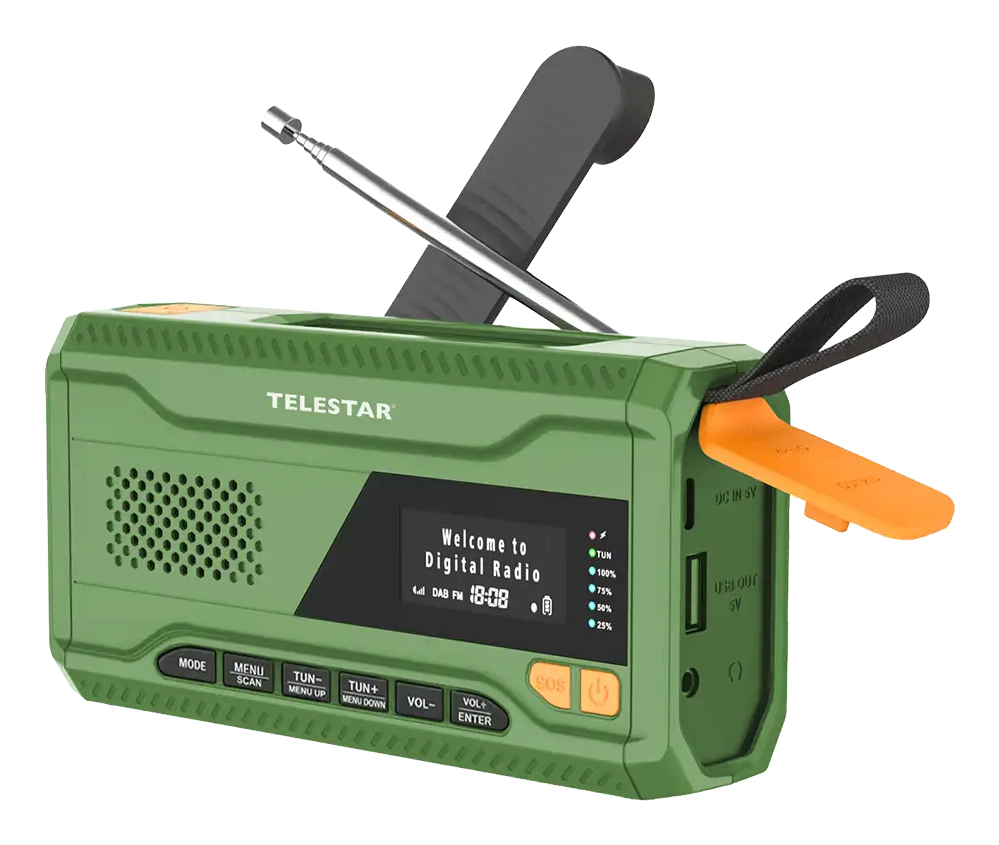TOP NR 5 DAB+/FM Notfallradio mit Bluetooth Grün