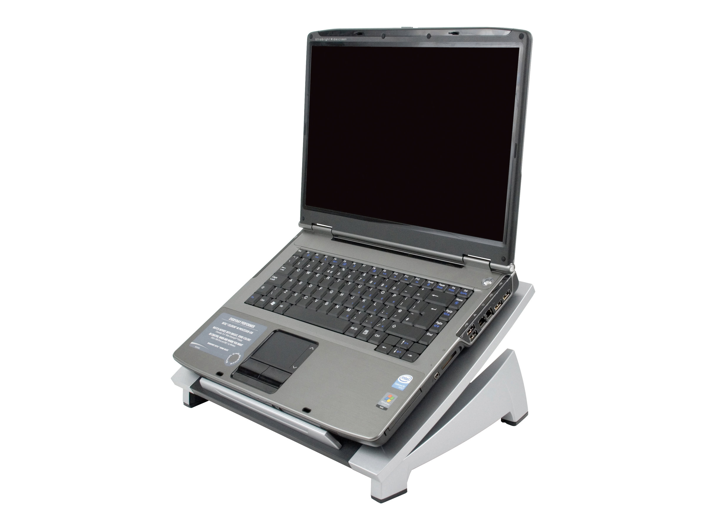Laptop Riser – 6-fach höhenverstellbarer Notebook-Ständer bis 17 Zoll – Schwarz / Silber