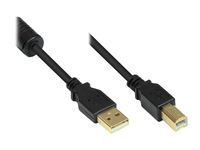 USB2.0 Kabel m.Ferrit A-B schw. 3m