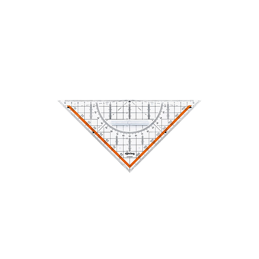 Geo-Dreieck Hypotenuse 23 cm | 20 cm Skalierung mit Griff - glasklar