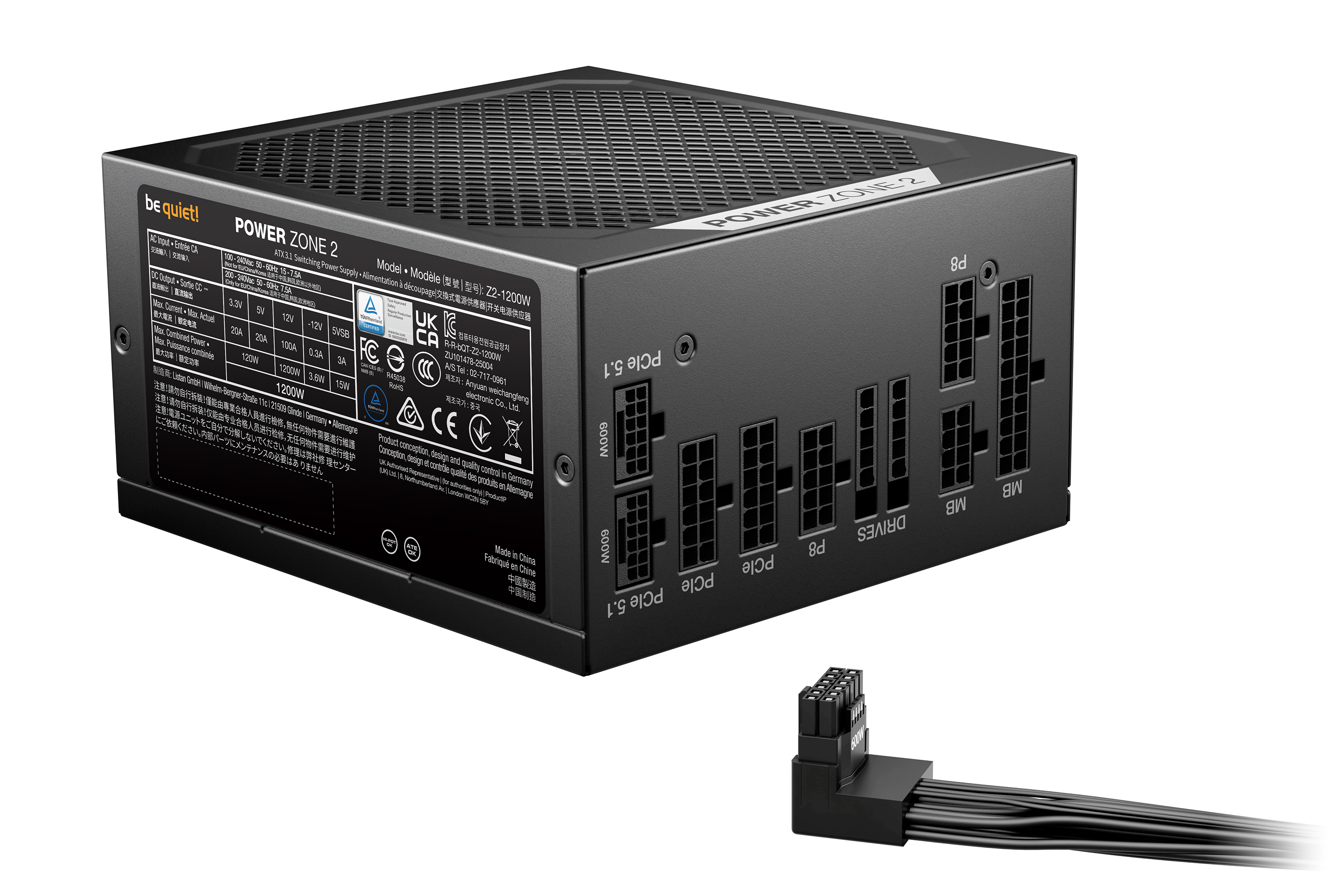Netzteil POWER ZONE 2 1200W Modular   80+ Platin