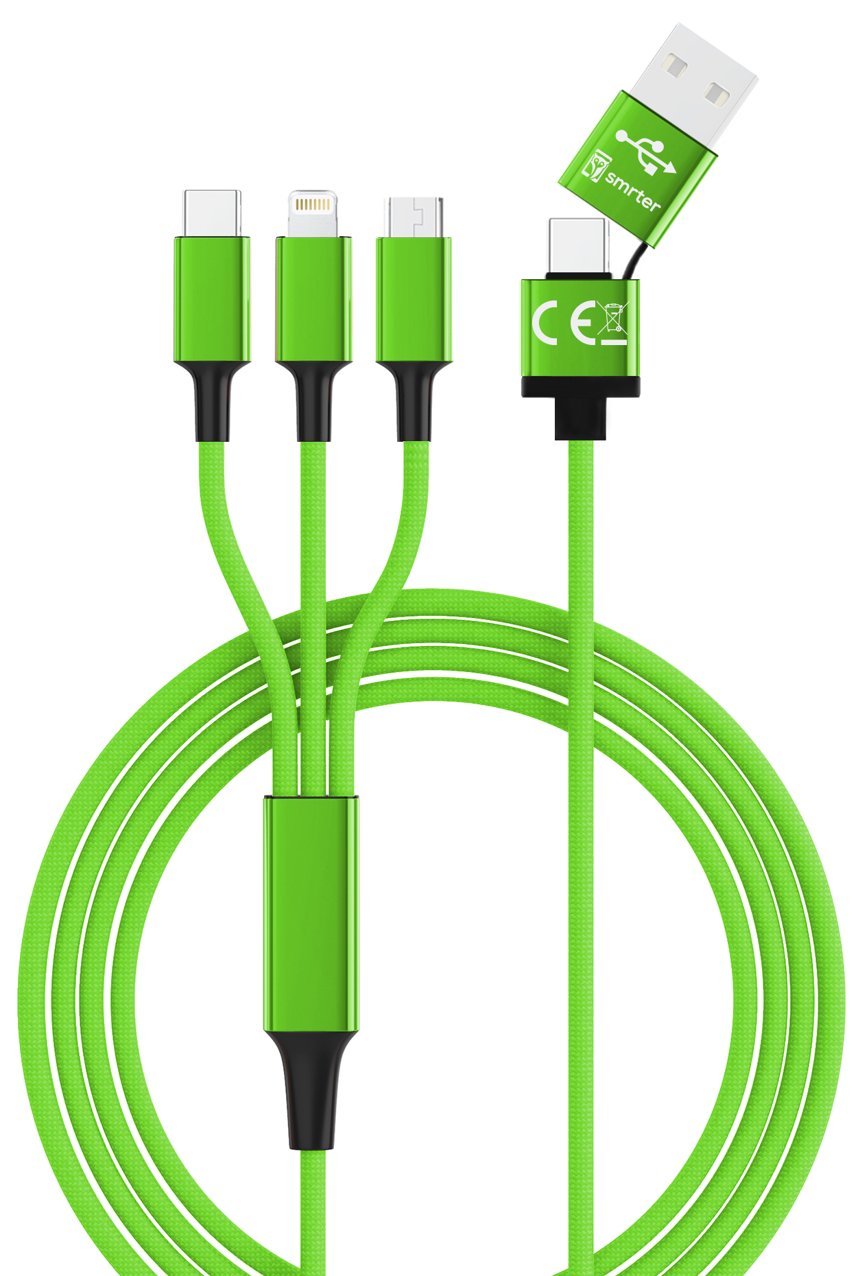 Hydra ULTRA 5in1 Nylon-Ladekabel, 120cm, green retail