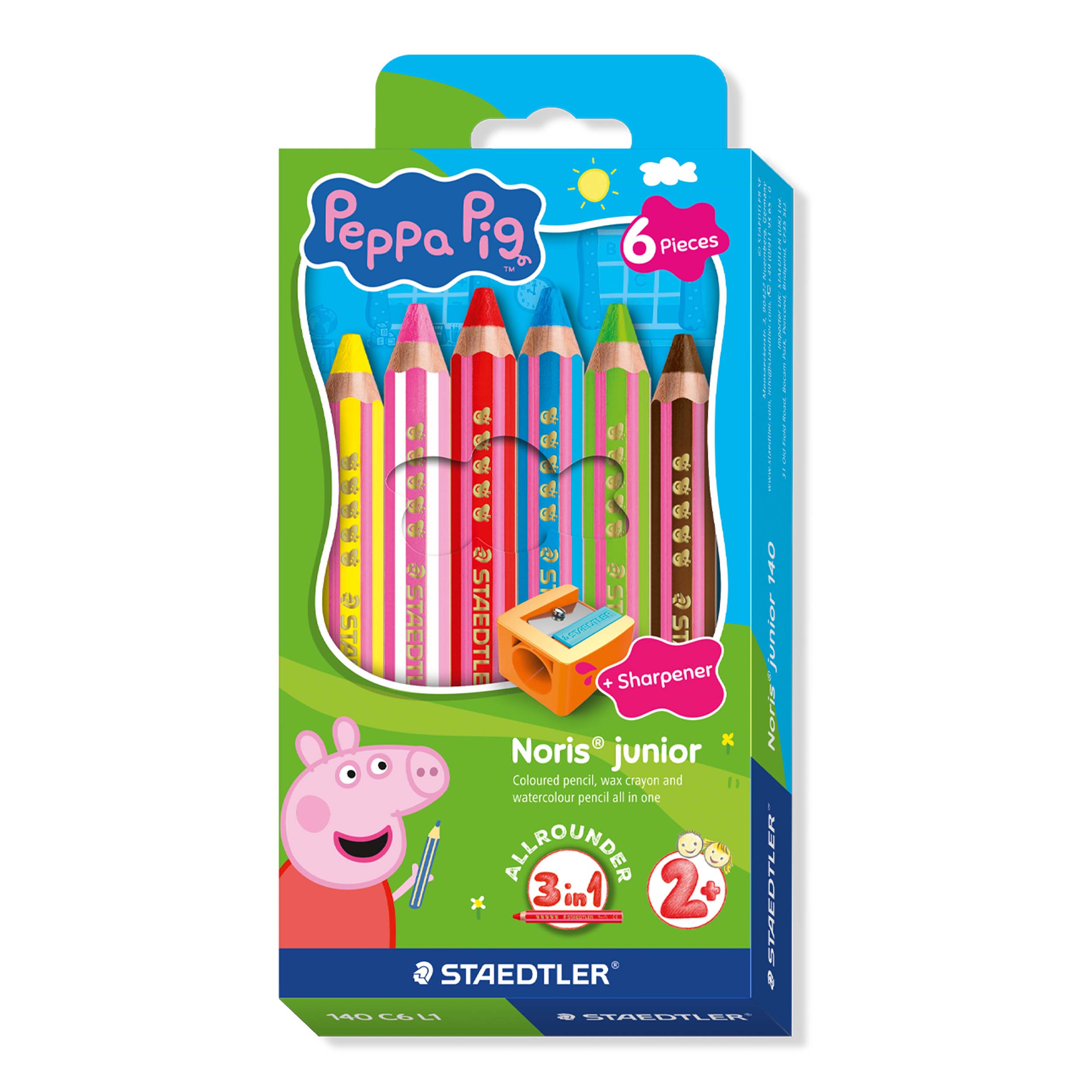 Buntstift Noris Junior Peppa Pig – 6er Set – 100% PEFC