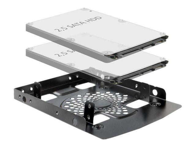 Delock Installation frame 3.5?   2 x 2.5? HDD - Laufwerksschachtadapter - 3,5" auf 2,5" (8.9 cm to 6.4 cm)