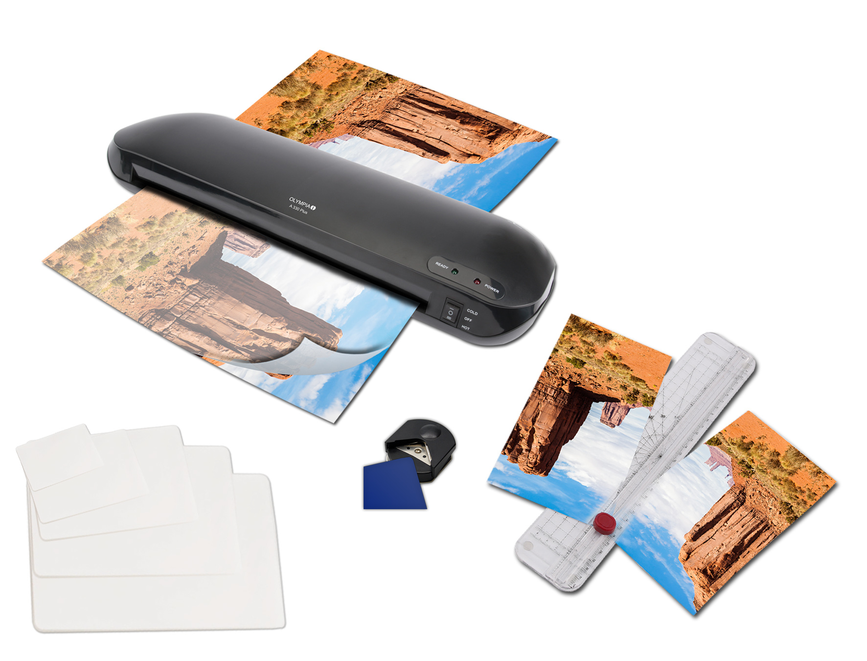 Olympia - Laminator A 330 Plus - Heiß- oder Kaltlaminierer - 4 in 1 Set