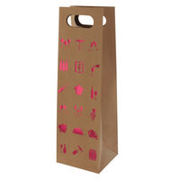 Geschenktasche Kraft 13x42x13cm Wine red FSC 5Stk