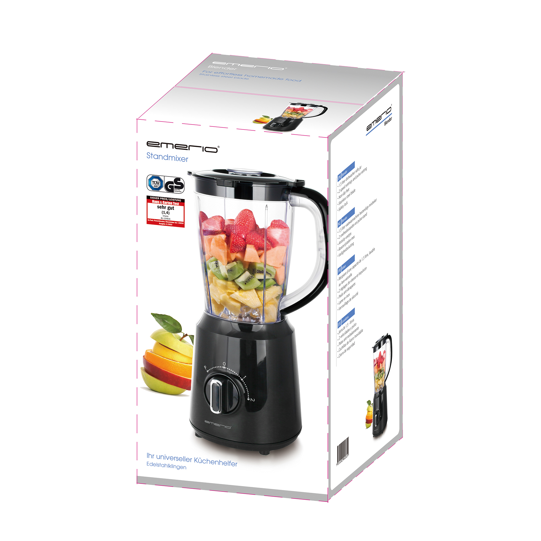 Emerio Standmixer 1.5L Behälter, BPA frei, schwarz