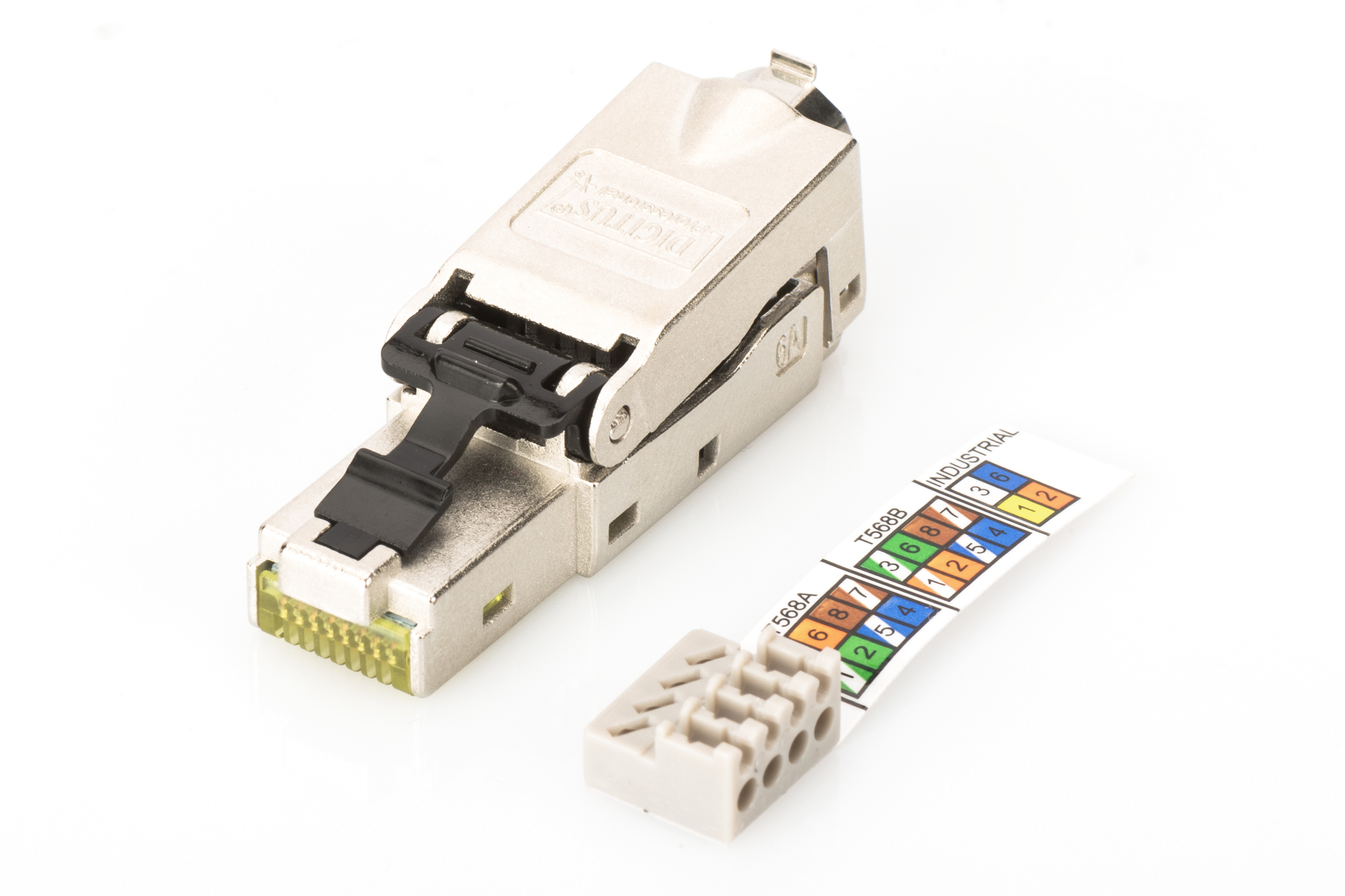 DN-93634 | RJ45 CAT 6A Feldstecker | geschirmt | werkzeugfrei | 10GBase-T
