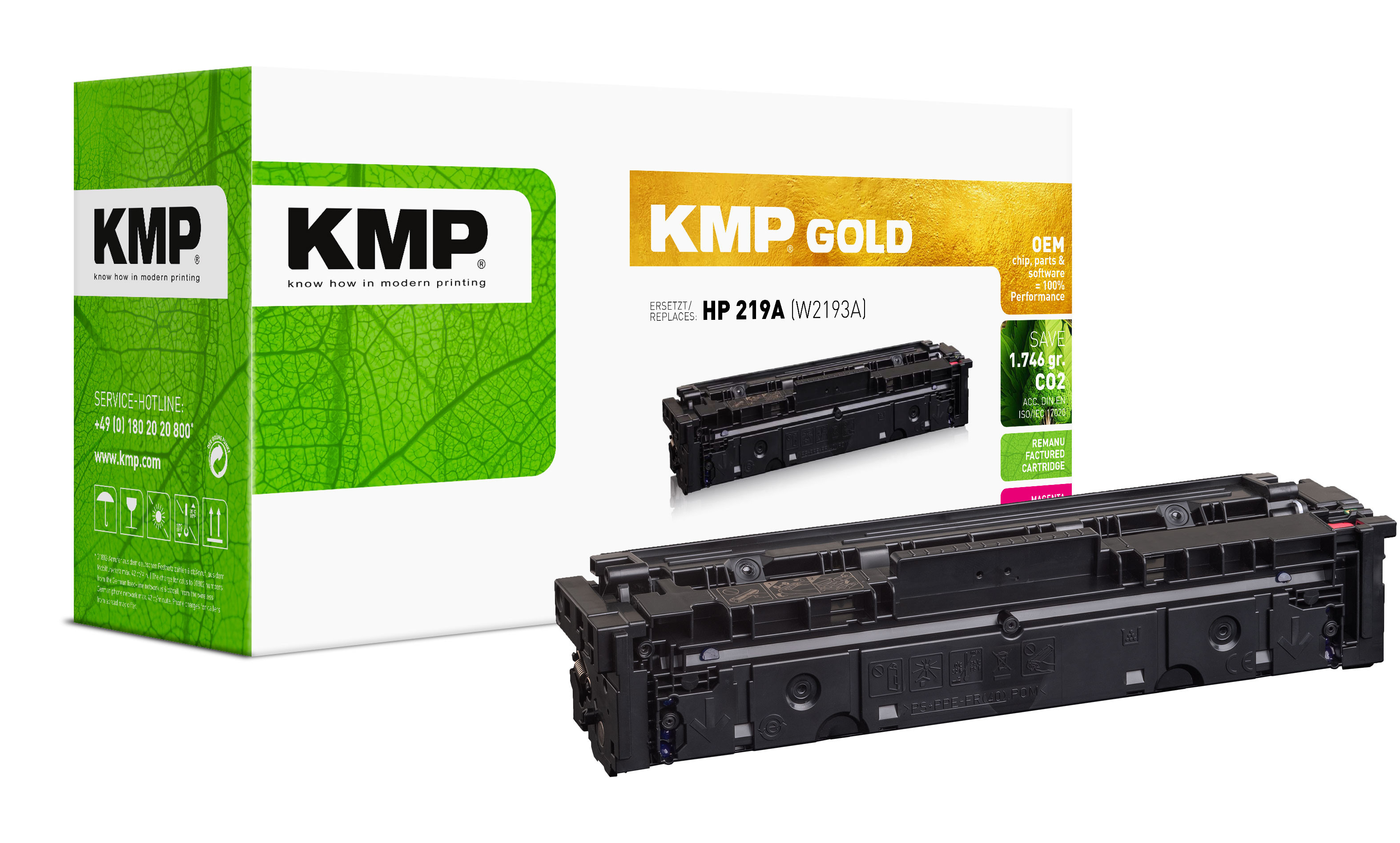 KMP GOLD Toner HP 219A (W2193A) magenta 1200 Seiten remanufactured