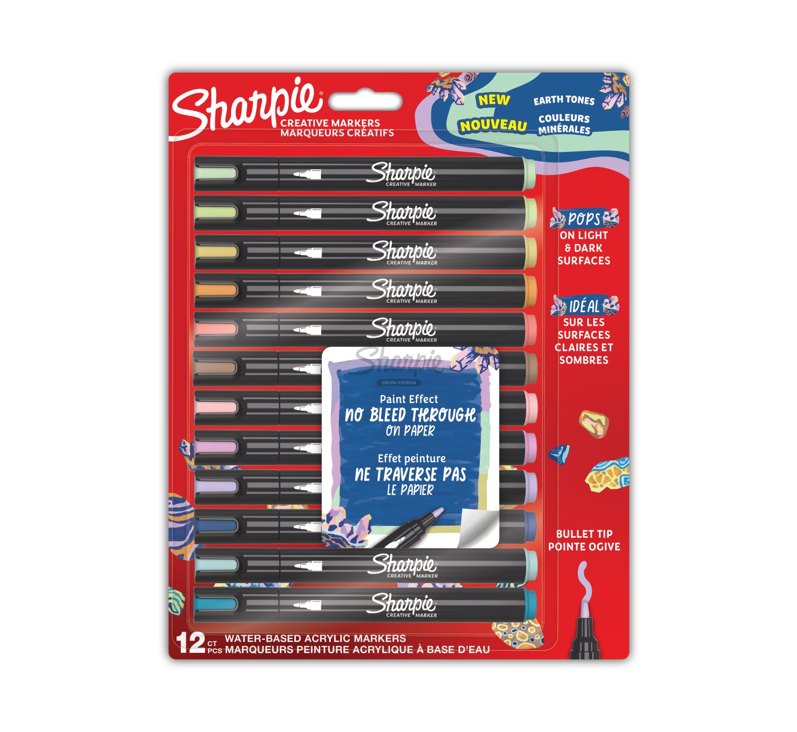 Kreativmarker Rundspitze Acryl Erd Farben 12er Blister