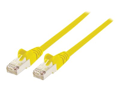 Intellinet Network Patch Cable, Cat7 Cable/Cat6A Plugs, 0.5m, Yellow, Copper, S/FTP, LSOH / LSZH, PVC, RJ45, Gold Plated Contacts, Snagless, Booted, Polybag - Patch-Kabel - RJ-45 (M)