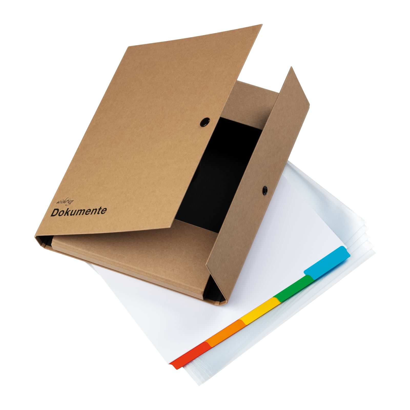 Dokumentenmappe 2-Ring-Mechanik Kraftpapier Natur