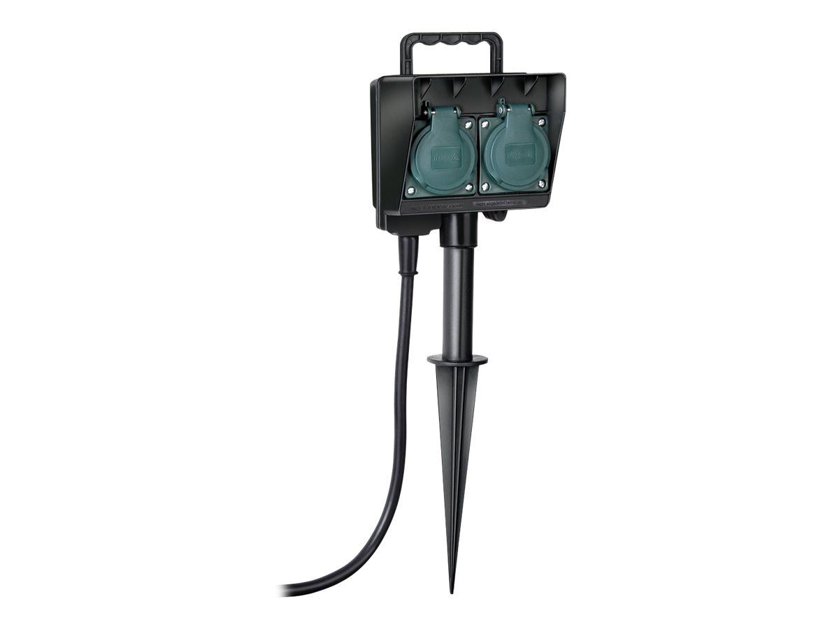 Gartensteckdose mit Erdspieß IP44 2x 1,4m
