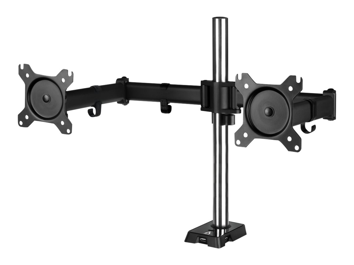 Arctic Befestigungskit (Stange, Klammer, Montagearm, Schrauben, Kabelklammer, Seilhaken) für 2 LCD-Displays - Stahl, flugzeuggeeignetes ADC12-Aluminium - mattschwarz - Bildschirmgröße: bis zu 86,4 cm (bis zu 34 Zoll)