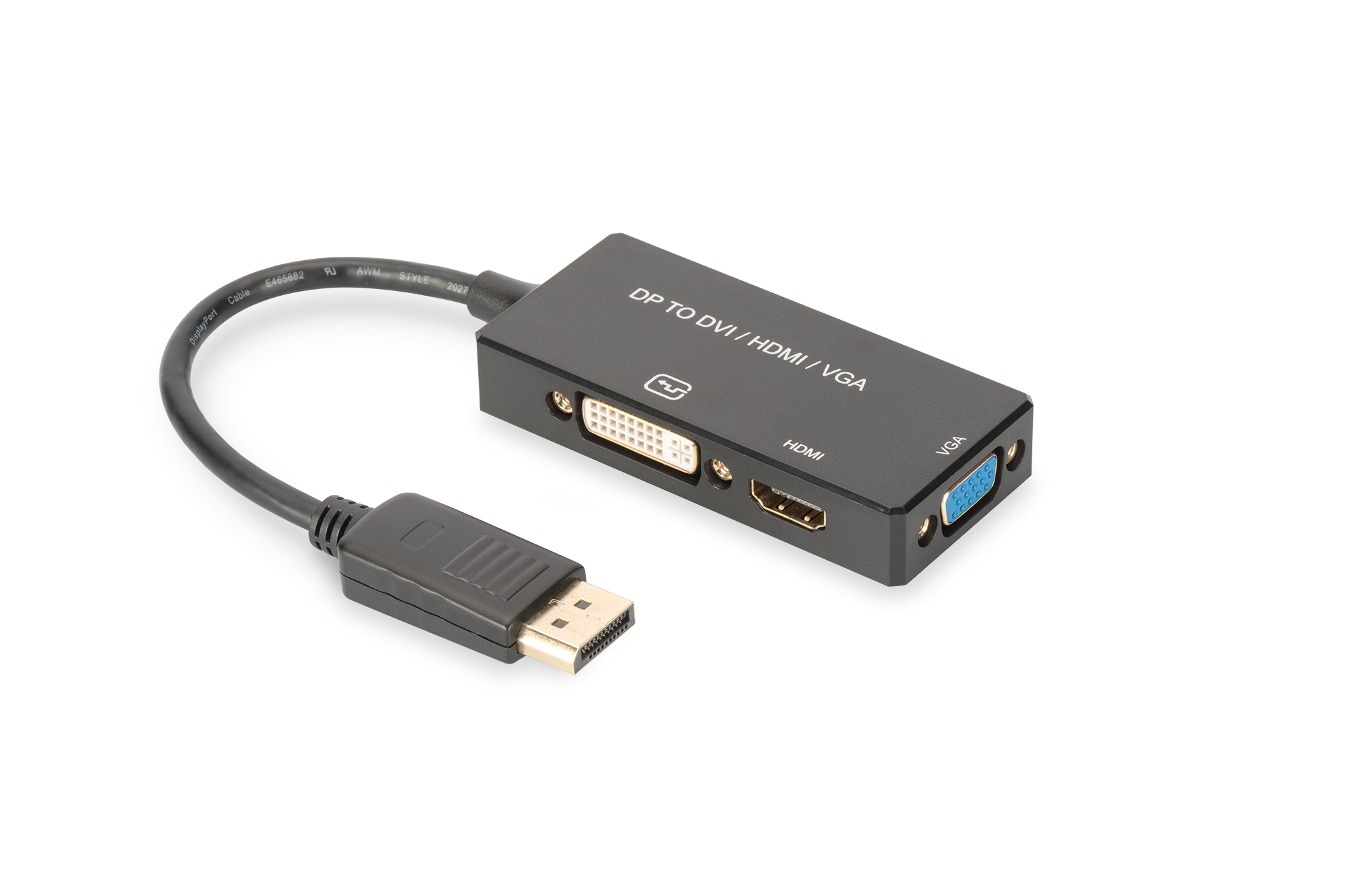 DisplayPort Konverter DP->HDMI+DVI+VGA 0.2m