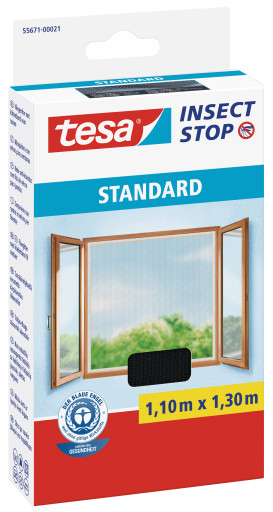 Insect Stop STANDARD Fliegengitter für Fenster 1,1 × 1,3 m Anthrazit