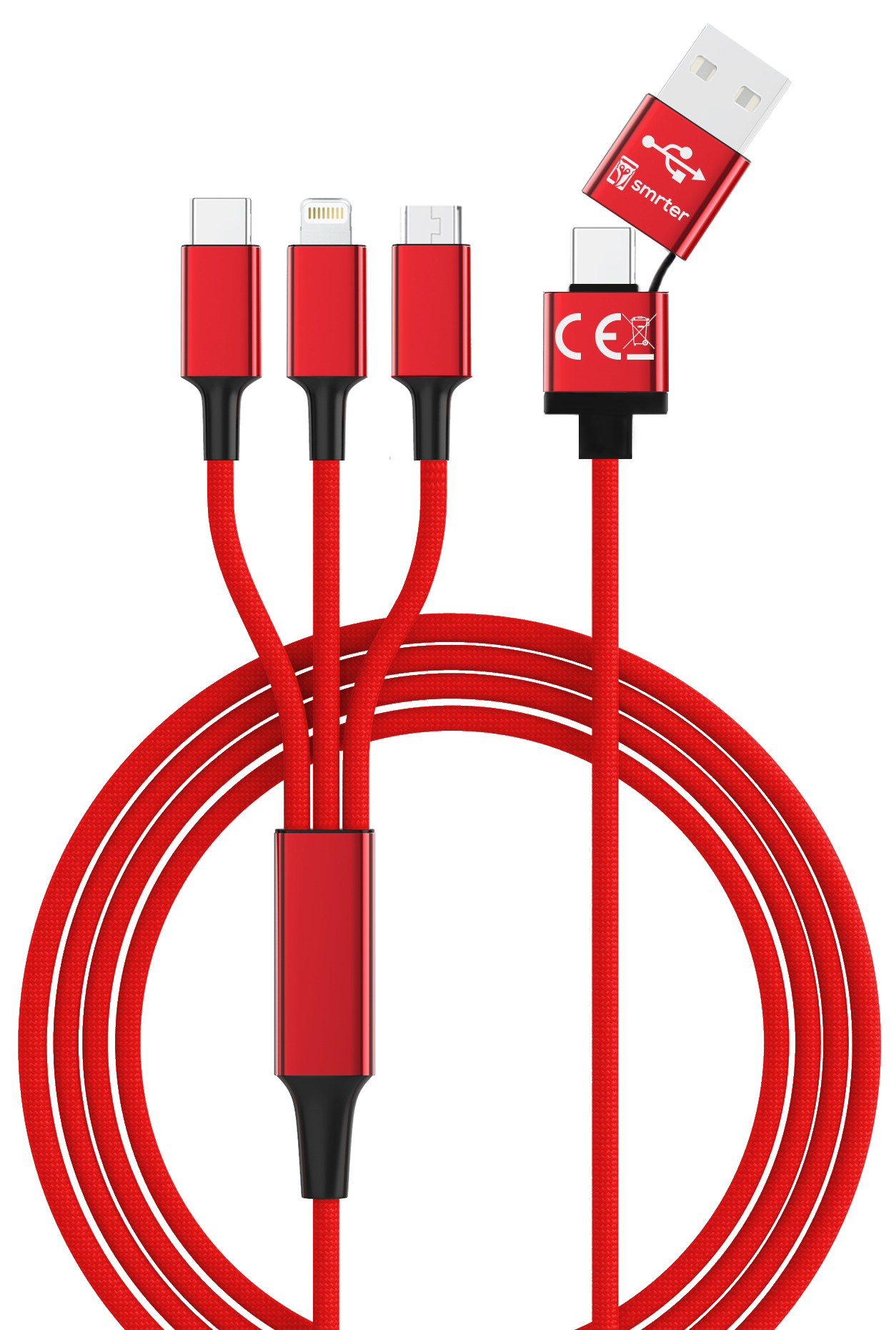 Hydra ULTRA 5in1 Nylon-Ladekabel, 120cm, red retail