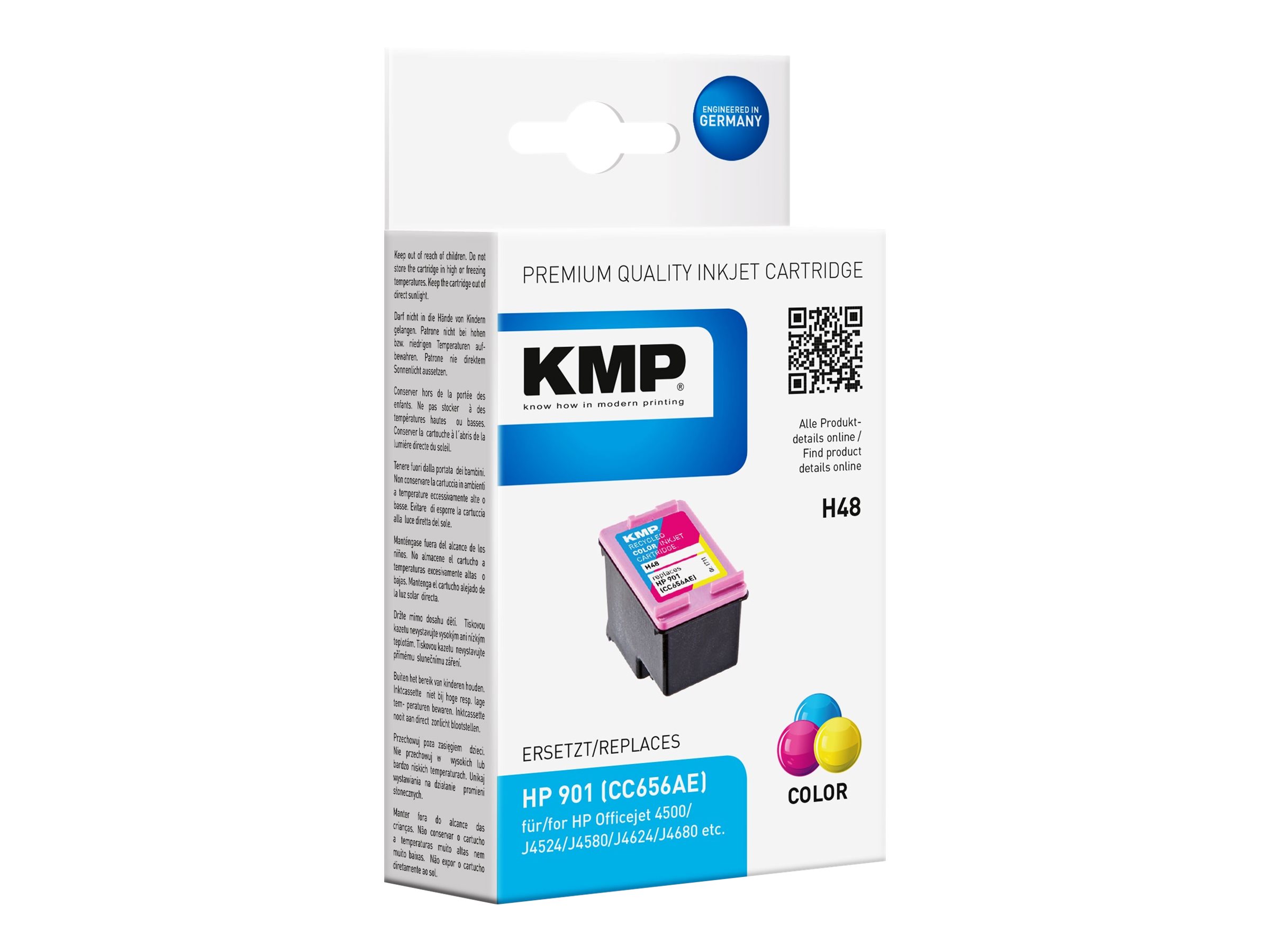 KMP H48 - 9 ml - Farbe (Cyan, Magenta, Gelb)