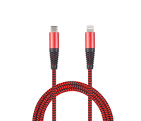USB Lade-/Datenkabel Type-C - Lightning Nylon 1m rot