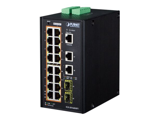 IGS-20160HPT - Switch - L3 - managed - 16 x 10/100/1000 (PoE+)