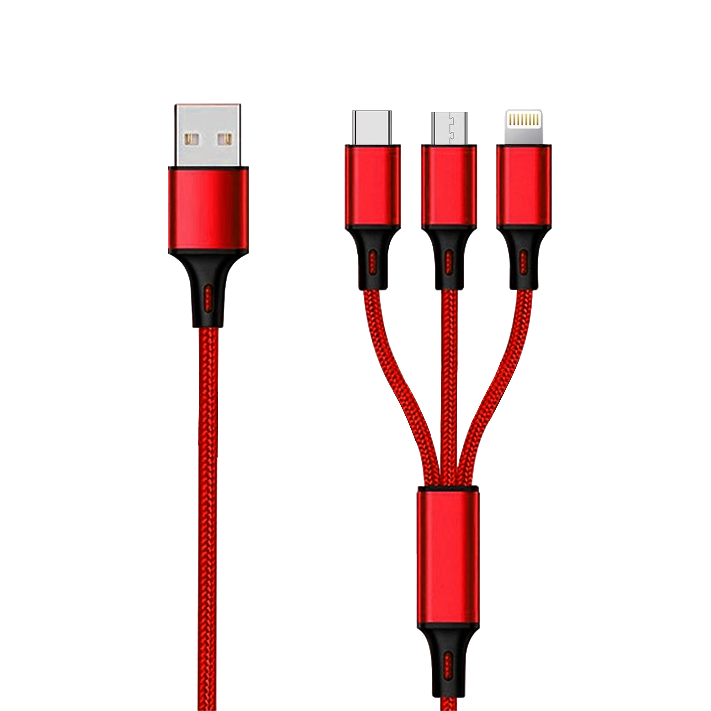 3in1 USB Ladekabel rot 1.5m - Digital/Daten