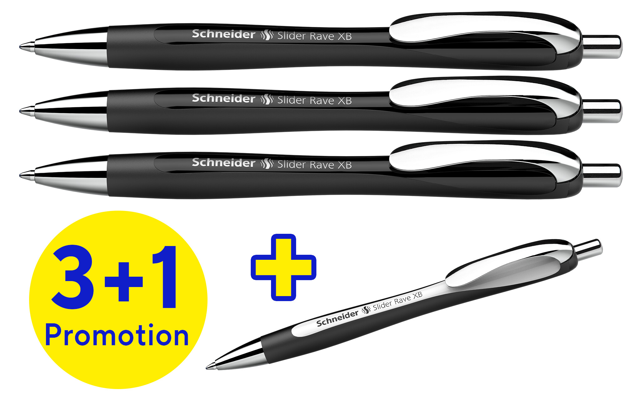 Kugelschreiber Slider Rave XB sw Box 4 Stk.