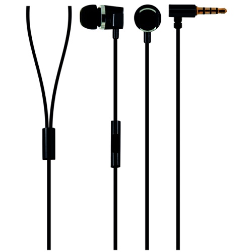 Headset In-Ear "eckig", Metall, schwarz