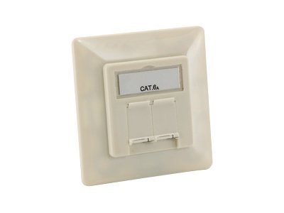 equip Professional - Anschlussdose, Unterputz - RJ-45 X 2 - Pearl White, RAL 1013 (Packung mit 5)