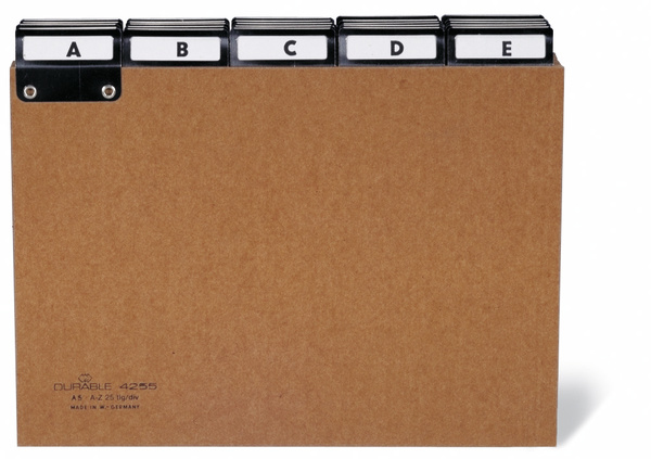 Leitregister A - Z aus Pressspan A5 quer braun