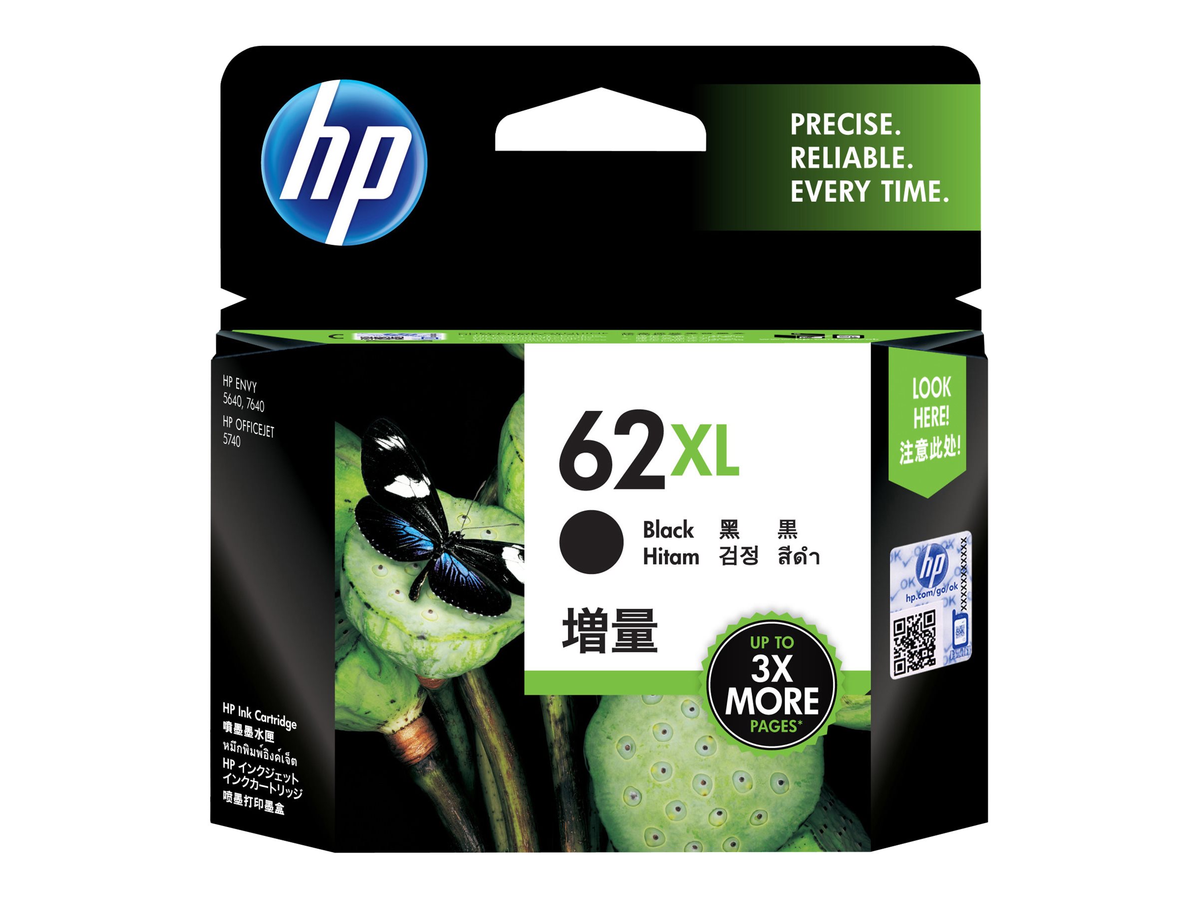 HP 62XL - Hohe Ergiebigkeit - Schwarz - Original