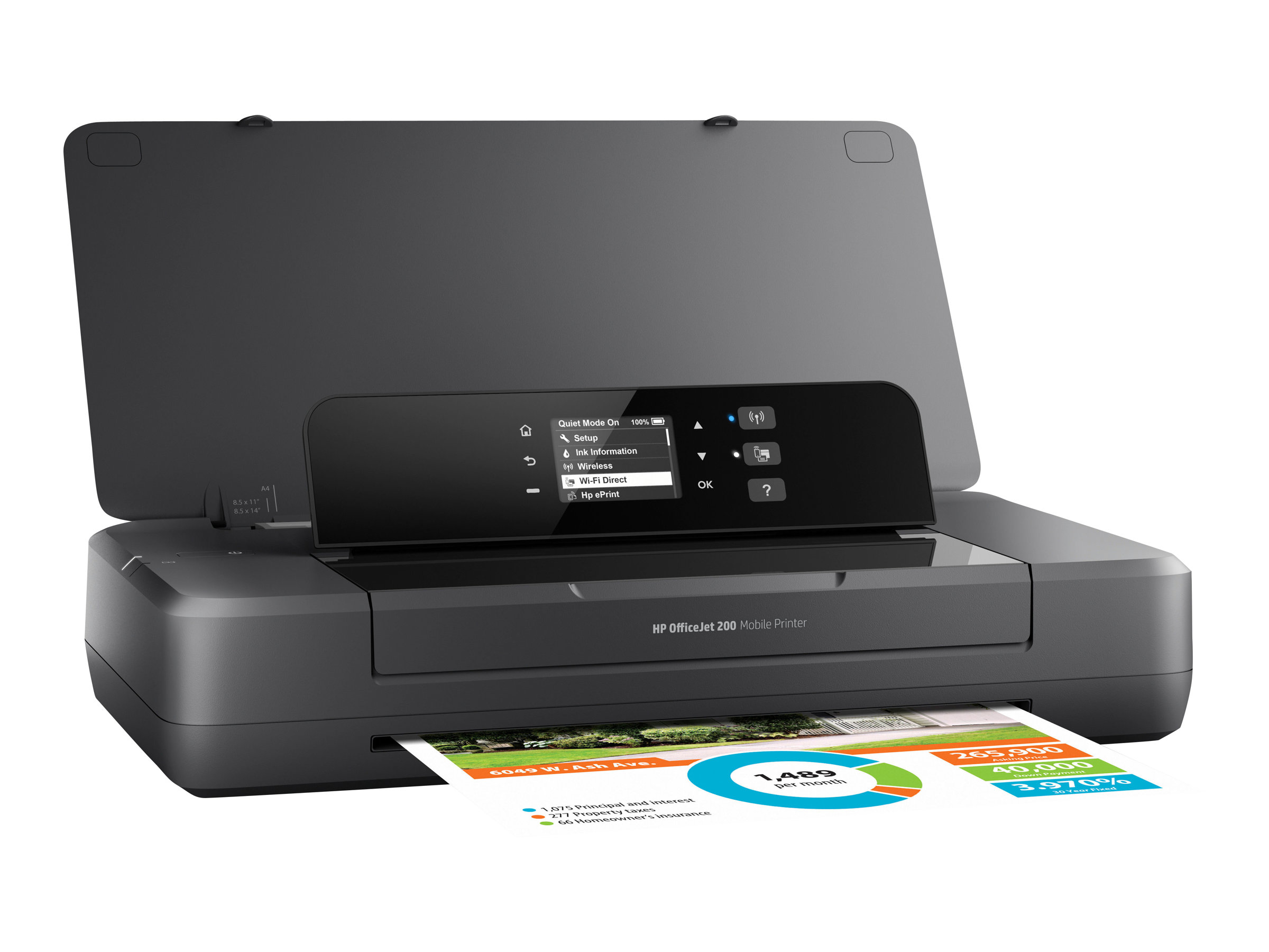 HP Officejet 200 Mobile Printer - Drucker - Farbe - Tintenstrahl - A4/Legal - 1200 x 1200 dpi - bis zu 20 Seiten/Min. (einfarbig)/