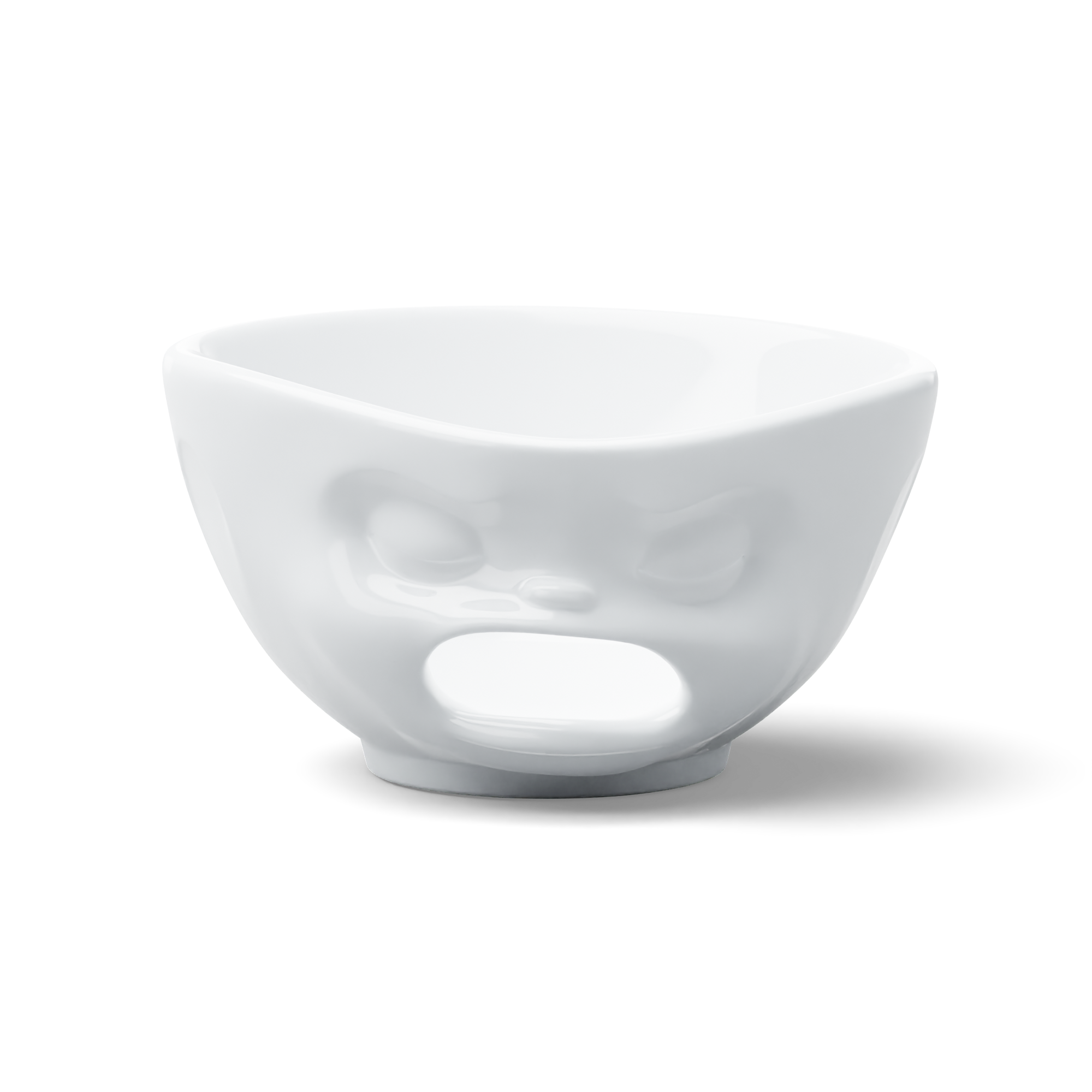 XL Schale KOTZEND | 1000 ml | Schale mit Loch | Porzellan | 19 cm | Weiß