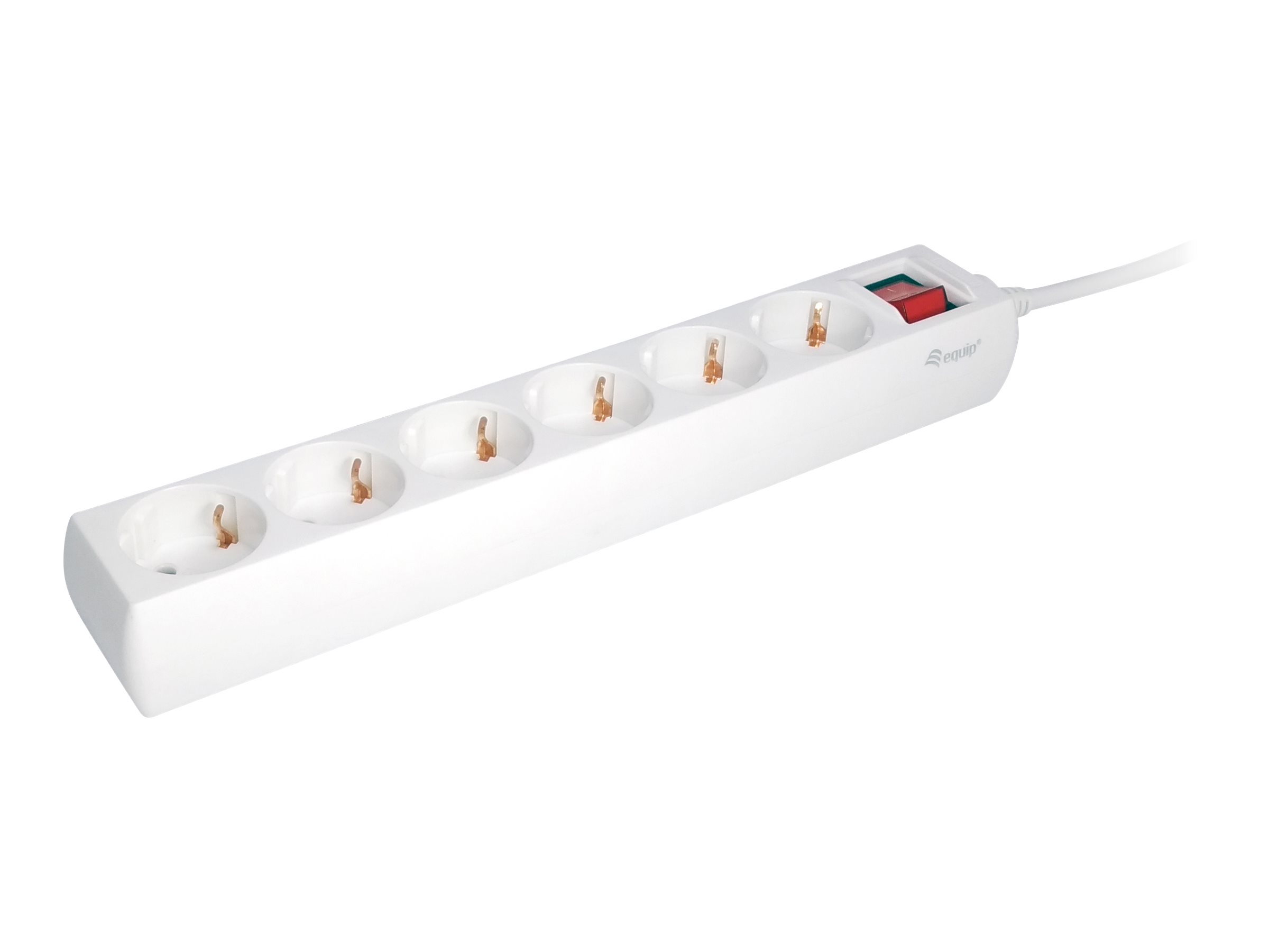 Equip Steckdosenleiste mit Schalter, 6-fach, 1.5m, weiß